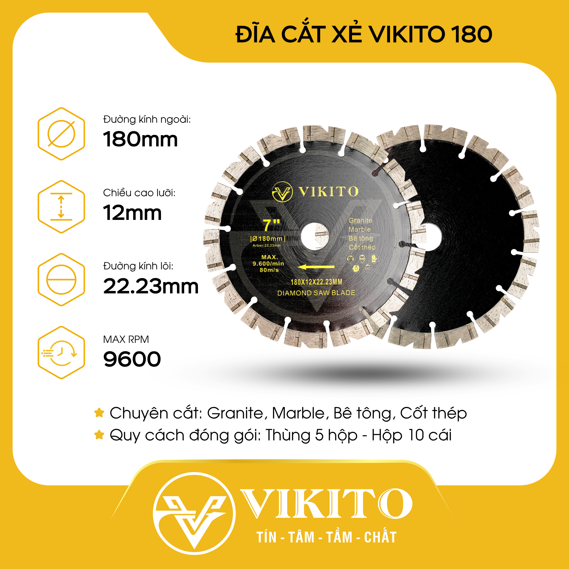 Đĩa cắt xẻ VIKITO 180